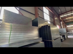 Custom Steel Trough Type Cable Tray Adjustable Height Silver Finish Wall Mounted