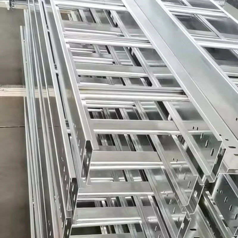 Heavy Duty Galvanized Steel Ladder Type Cable Tray System With 200kg Load Capacity