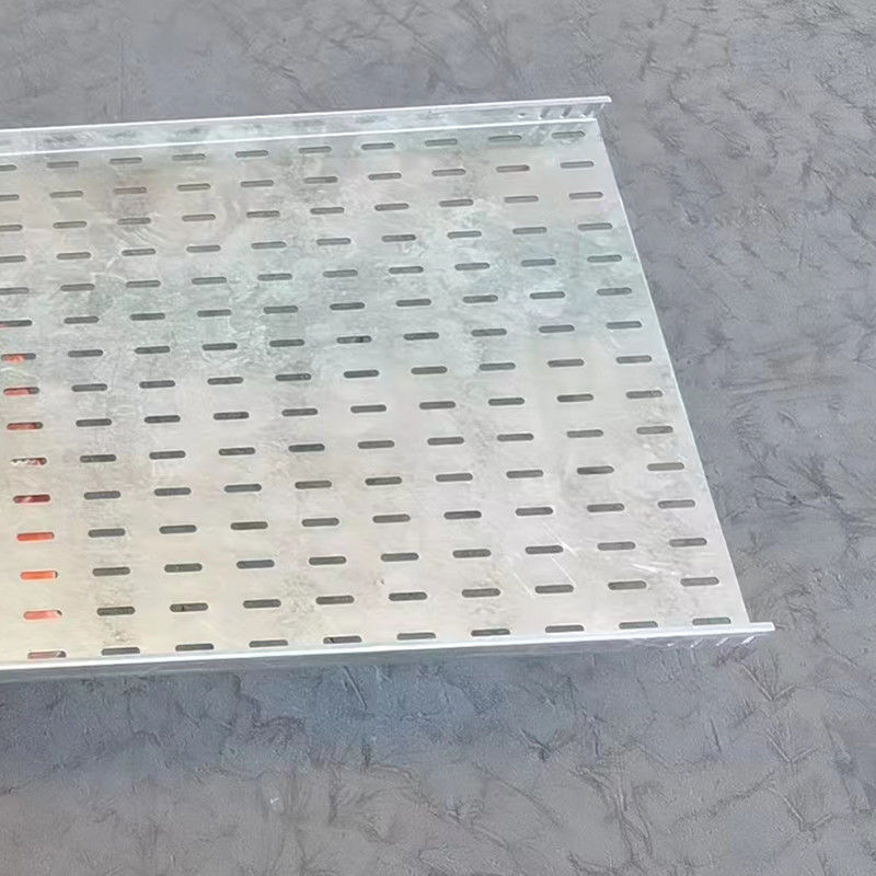 Indoor Outdoor Hot Dip Galvanized Cable Tray With Ventilation Or Perforation Groove