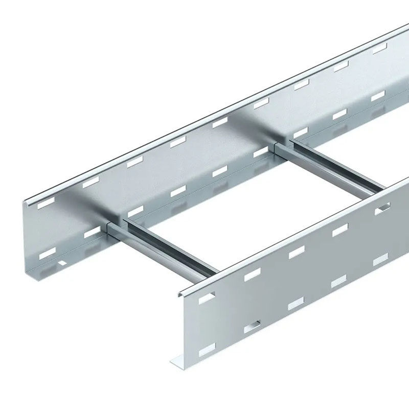 Customizable Silver Steel Ladder Type Cable Tray Wall Mounted for Fire Resistant Cable Management