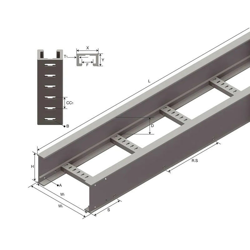 Customized Galvanized Cable Ladder Tray with Strong Weather Resistance and Wall Mounted Installation