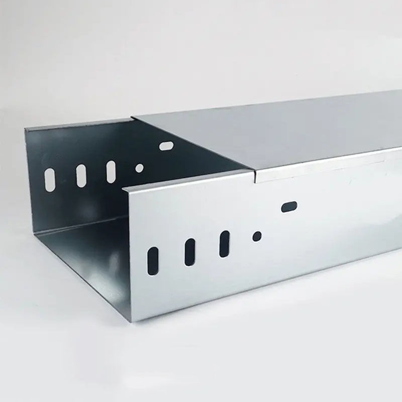 Galvanized Non flammable Cable Tray Custom Length Solid Bottom Cable Tray with Connectors