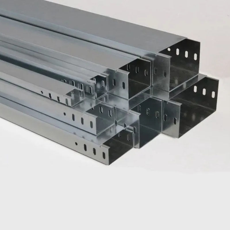 Non flammable Silver Galvanized Cable Tray Corrosion Resistance Easy Wall or Floor Installation