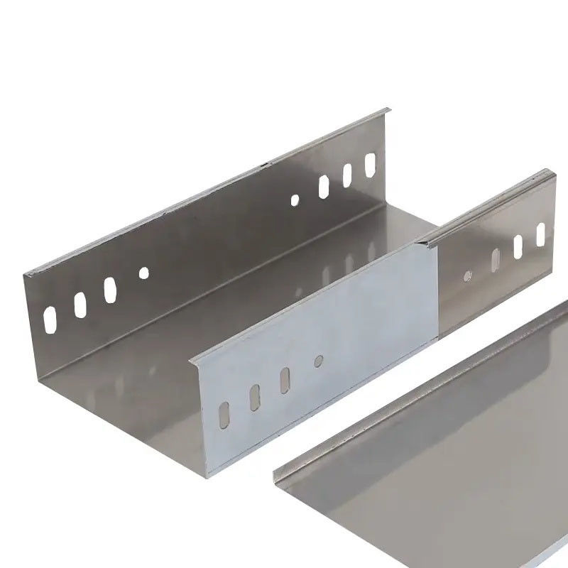 Custom Galvanized Steel Trough Cable Tray Bridge Type for Medium Duty Silver Cable Management
