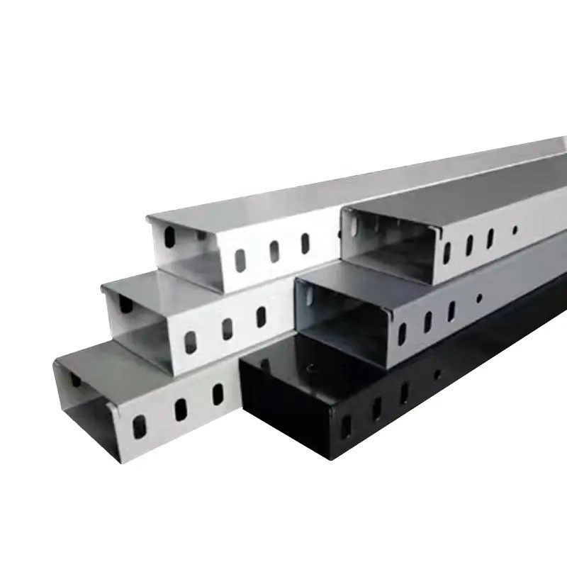 Custom Galvanized Steel Trough Cable Tray Bridge Type for Medium Duty Silver Cable Management