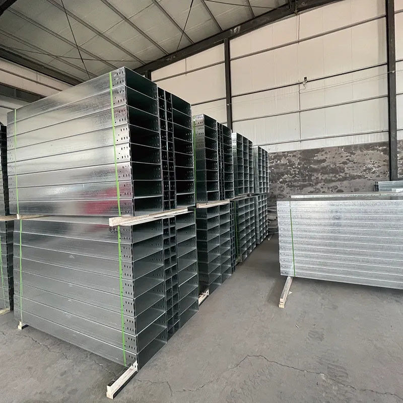 Customizable Silver Galvanized Steel Cable Trough System Corrosion Resistant for Cable Management