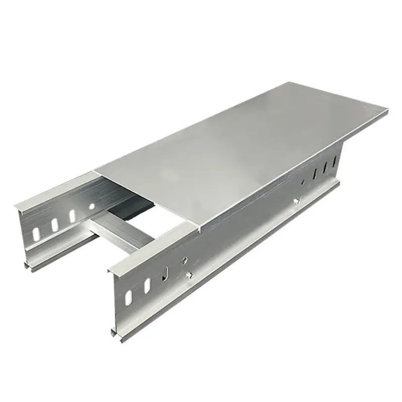 Heavy Duty Corrosion Resistant Industrial Cable Tray Galvanized Silver Finish Customizable Length