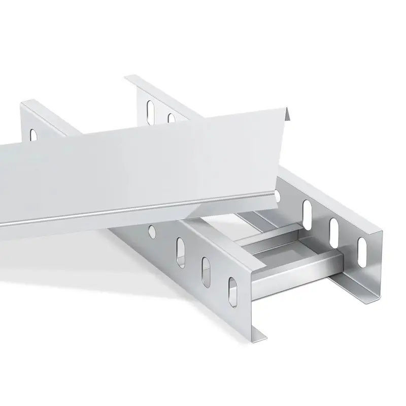 Heavy Duty Corrosion Resistant Industrial Cable Tray Galvanized Silver Finish Customizable Length