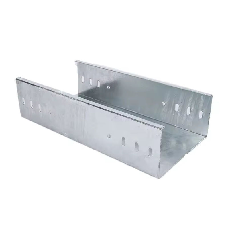 Silver Galvanized Solid / Perforated Cable Tray For Customized Wall / Floor Mounting Installation