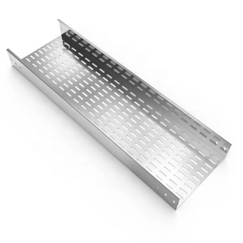 Zinc-Plated Galvanized Cable Tray with Solid Perforated Bottom and High Corrosion Resistance